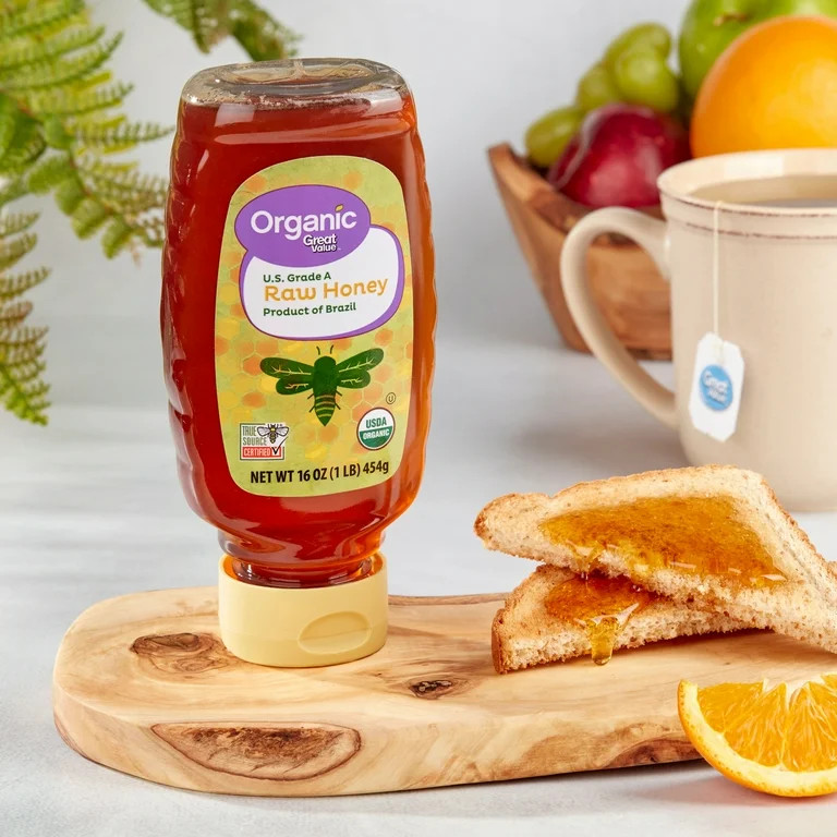 Great Value Organic Strained Raw Honey, 16 oz | Walmart (US)