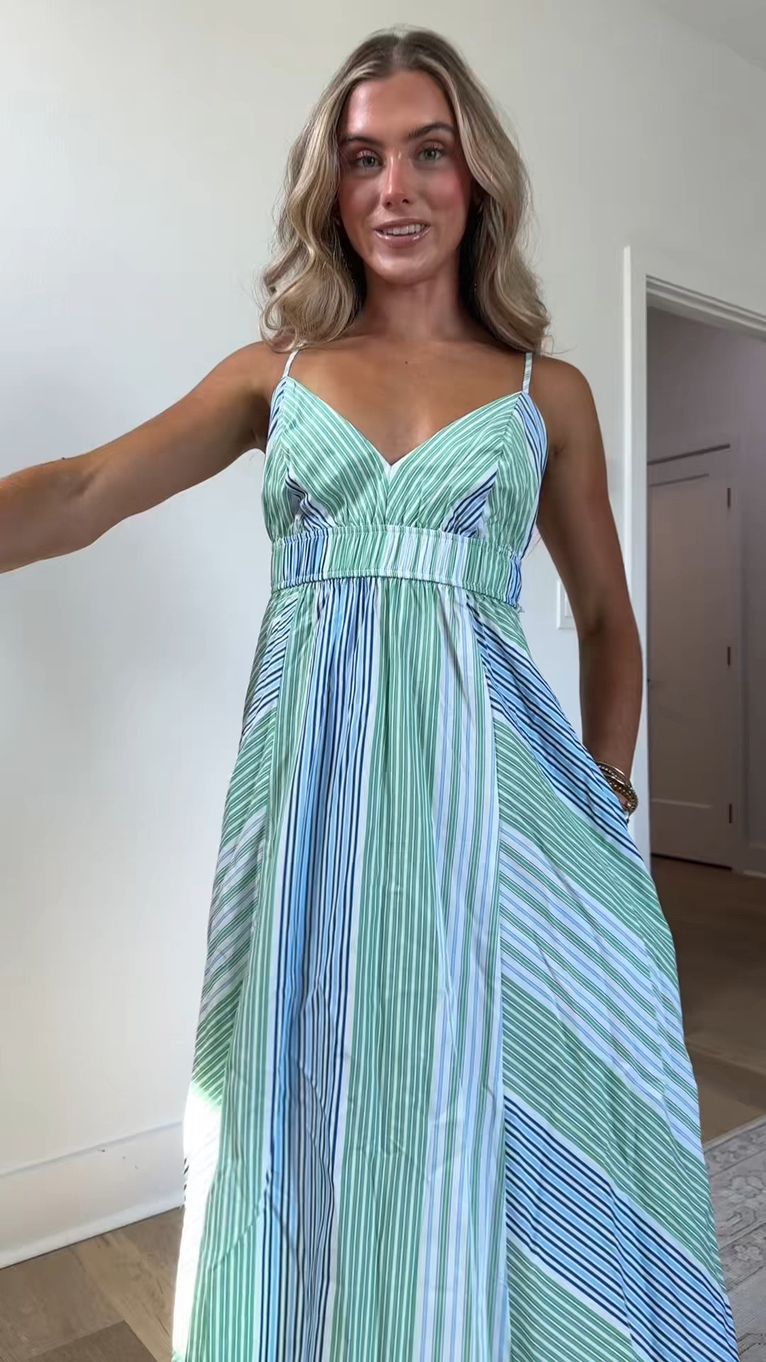 Walmart size xs Keep it simple and stylish with Free Assembly’s Mixed Stripe Maxi Dress. A beautiful nod to sunny days, this one-and-done style is crafted in 100% cotton for a lightweight, breathable feel. Featuring a flattering deep V-neckline, a banded elastic waistband, and a flirty back cut-out detail, it's designed for effortless confidence. Simply pair this dress with your favorite sandals for a day of fun. Only at Walmart

#LTKootd #LTKSaleAlert #LTKSeasonal
