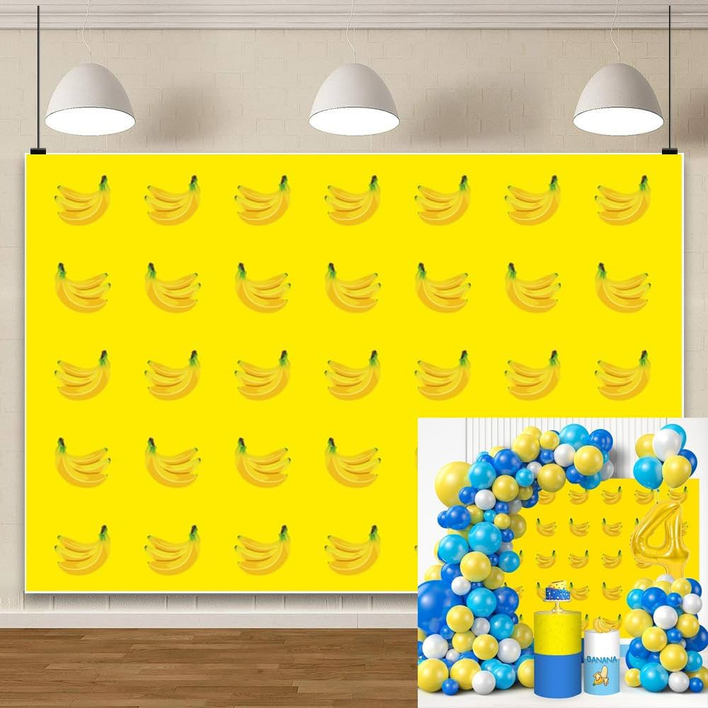 shensu Vinyl 10x8ft Bananas Fruit Photo Background Fresh Fruit Pattern Yellow Photography Backdro... | Amazon (US)