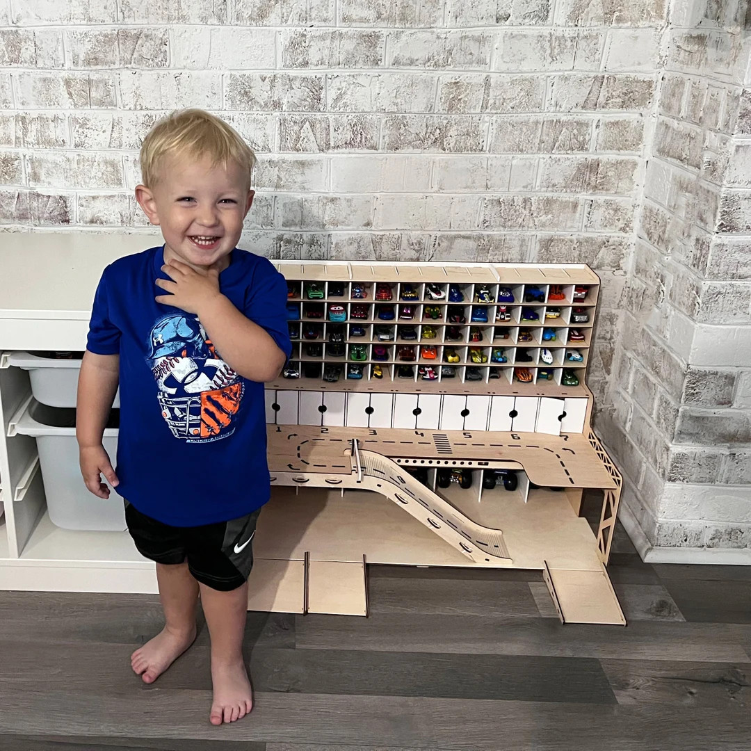 Toy Car Garage 1/64 Scale Toy Cars Storage Kids Playroom Set Personalized Toy Parking Lot - Etsy | Etsy (US)