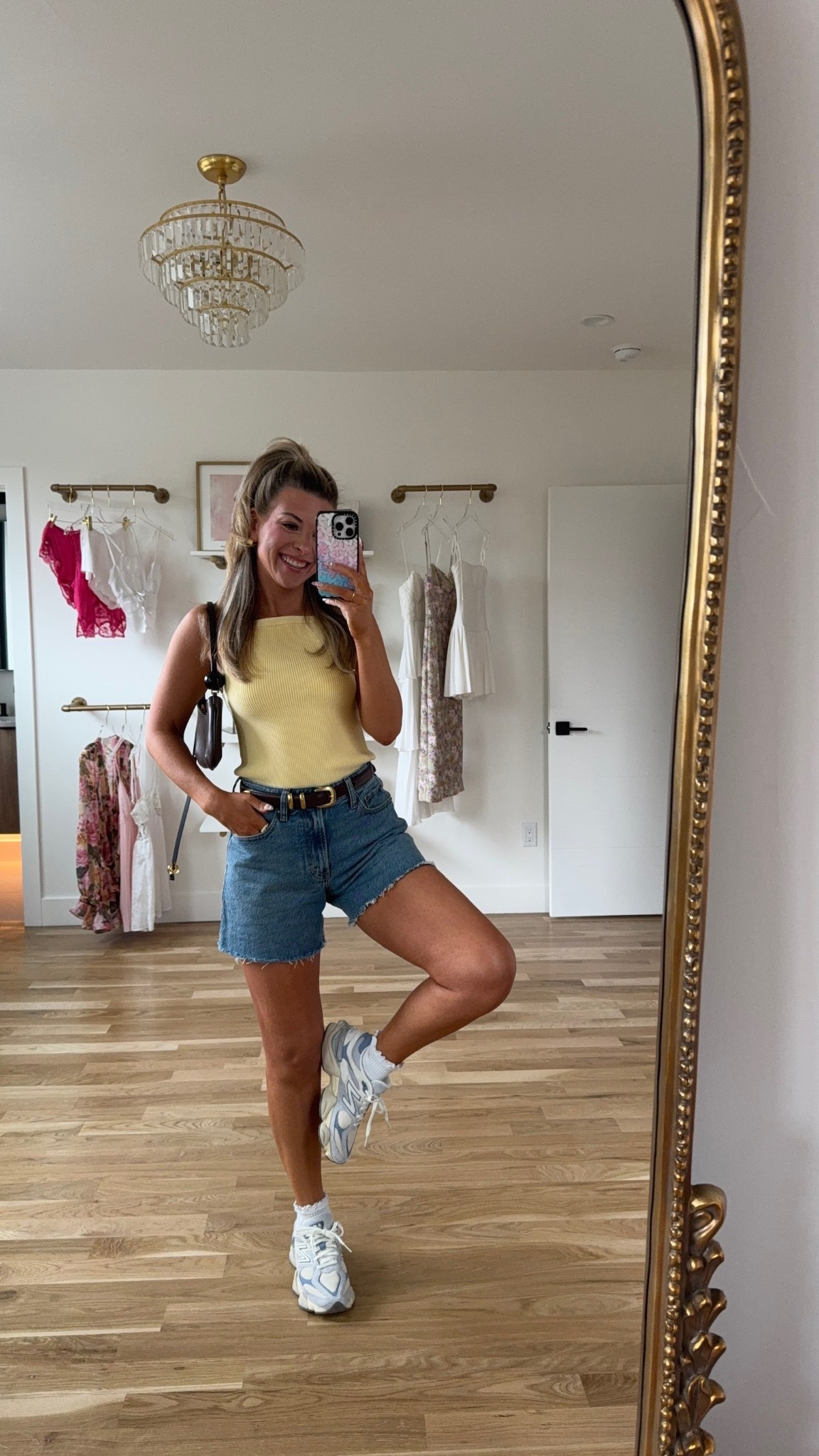 Abercrombie denim cutoff shorts with yellow tank and sneakers casual everyday summer look. 

Abercrombie code: SHORTSAF

Wearing my usual small/26

#LTKSeasonal #LTKStyleTip #LTKFindsUnder100