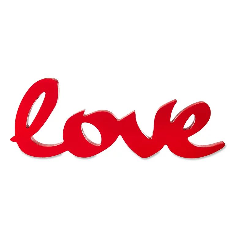 Way to Celebrate! Valentine’s Day Wood Cut Out Letter Décor, Red​ LOVE | Walmart (US)
