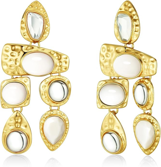 SNGIA 18K Gold Plated Dangle Boho Gemstone Earrings for Women by SNGIA, Boho Jewelry for Women, D... | Amazon (US)