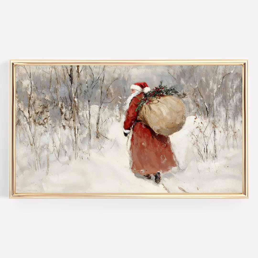 Frame Tv Art Santa Christmas Painting for the Frame Tv - Etsy | Etsy (US)