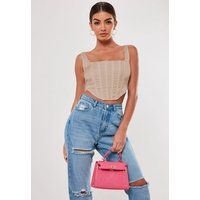 Brown Satin Corset Top | Missguided (US & CA)