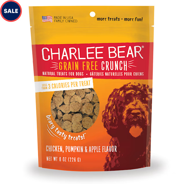 Charlee Bear Grain Free Chicken, Pumpkin & Apple Bear Crunch Dog Treats, 8 oz. | Petco
