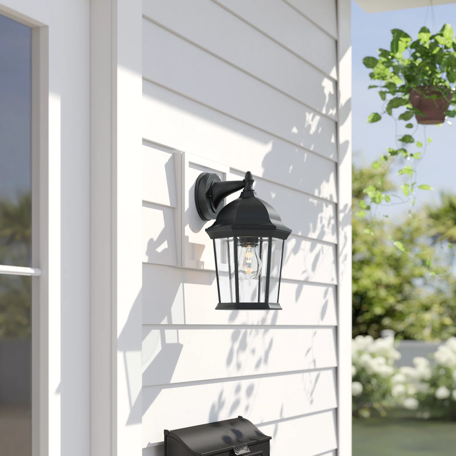 Lark Manor™ Allegan 12" H Beveled Glass Outdoor Wall Lantern & Reviews | Wayfair | Wayfair North America