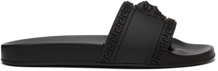 Black Medusa Pool Slides | SSENSE