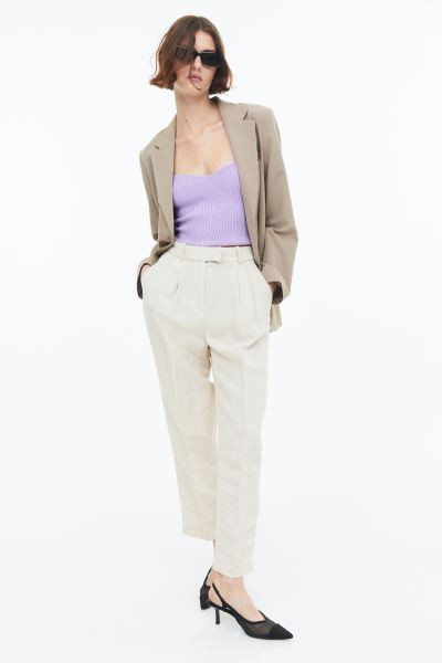 Tapered Linen-blend Pants | H&M (US + CA)