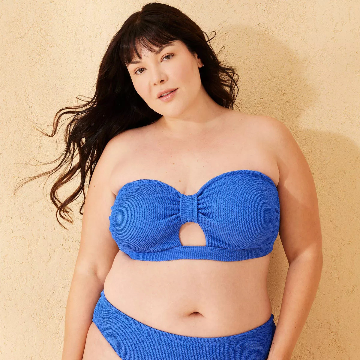 Women's Pucker Textured Tab-Front Bandeau Bikini Top - Shade & Shore™ | Target