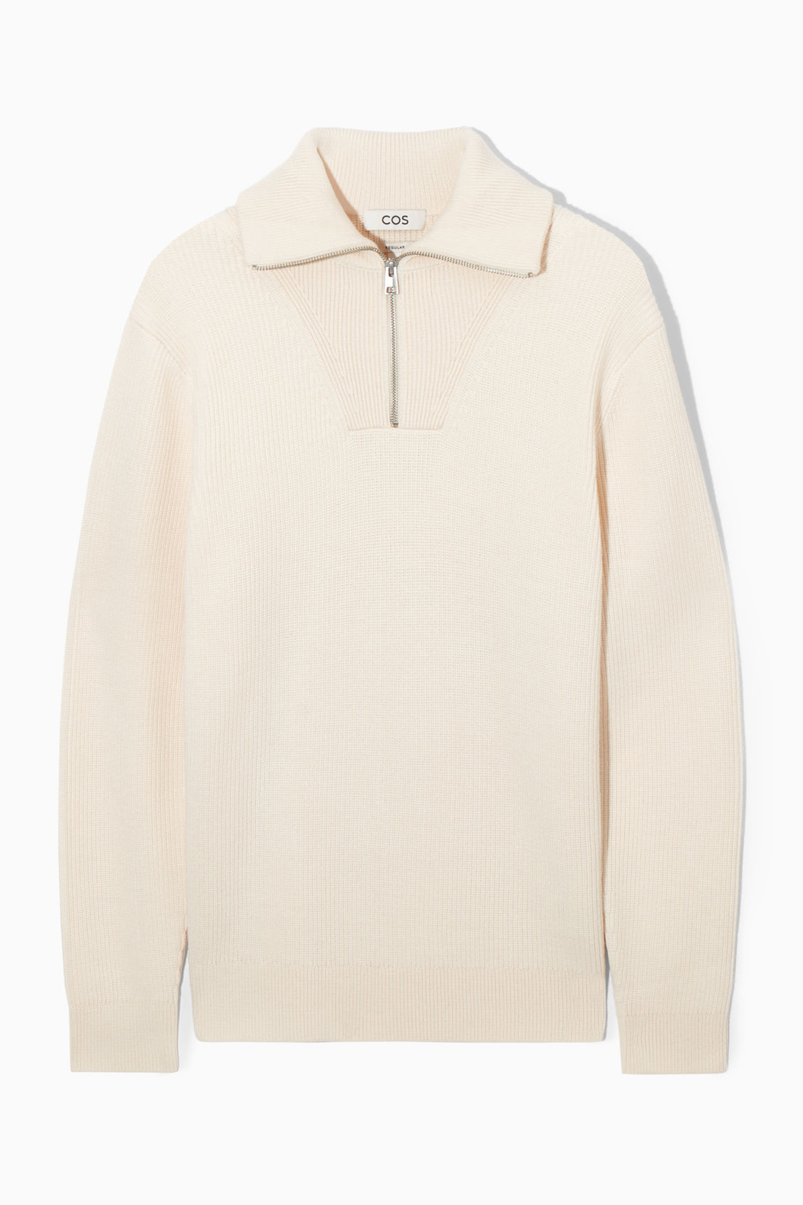 WOOL AND COTTON-BLEND HALF-ZIP SWEATER | COS (US)