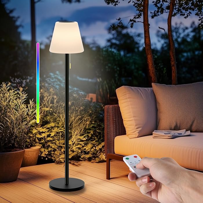 Outdoor Floor Lamp Solar Outdoor Lamps for Patio Waterproof Rechargeable Floor Lamp Cordless Dimm... | Amazon (US)