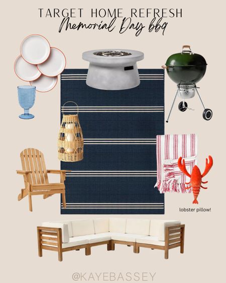 Memorial Day bbq home decor finds from target - backyard patio furniture and decor for summer 4th of July hosting #memorialday #target #backyard #patio #decor 

#LTKhome #LTKfamily #LTKSeasonal