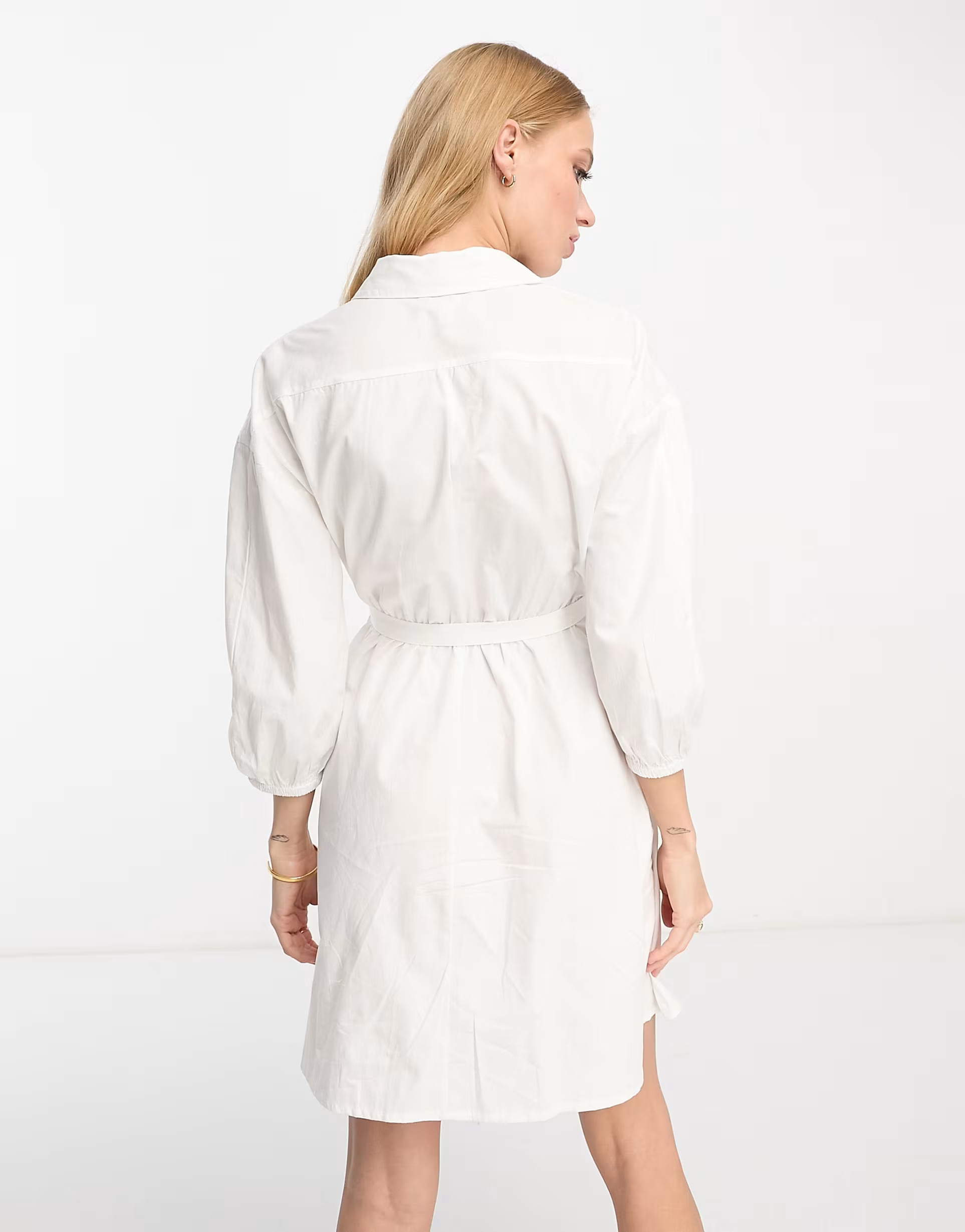 River Island belted shirt dress in white | ASOS (Global)