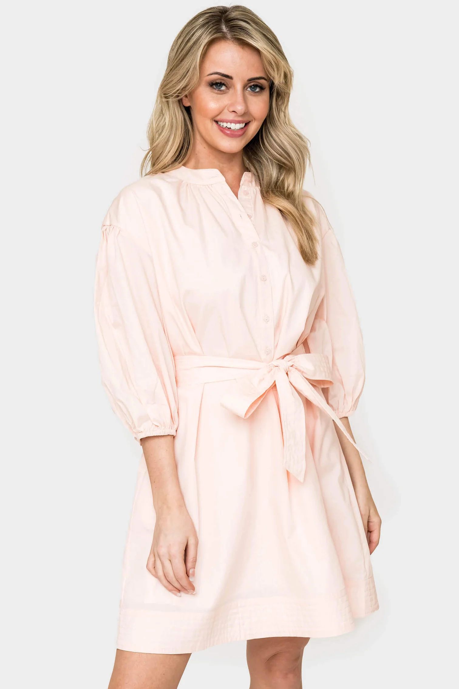 Ambition Puff Sleeve Belted Dress | Gibson