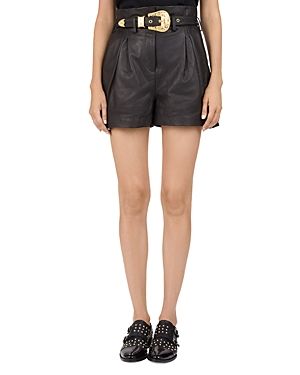 The Kooples Western Belted Leather Shorts | Bloomingdale's (US)