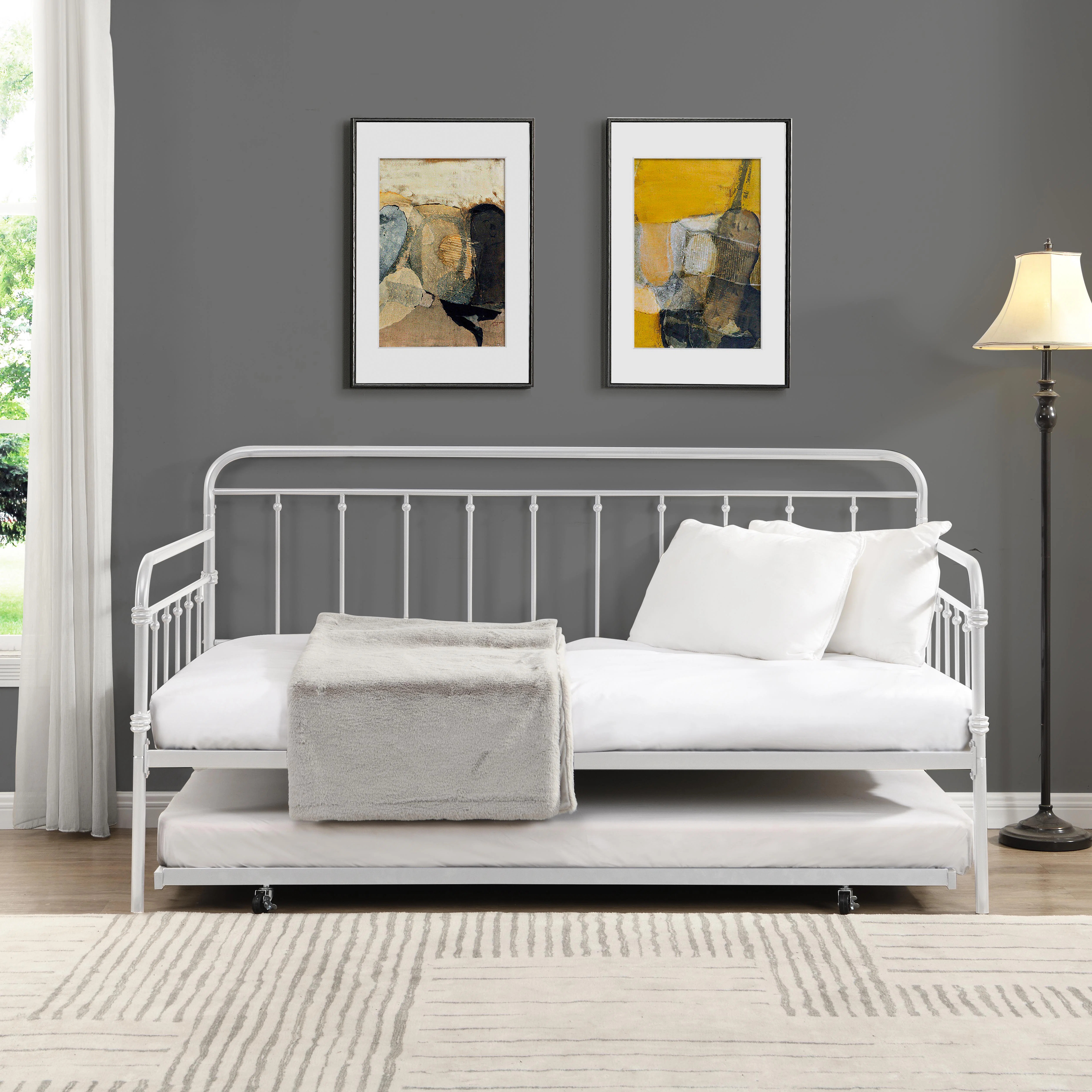 Wade Logan® Besmir Twin Iron Daybed with Trundle & Reviews | Wayfair | Wayfair North America