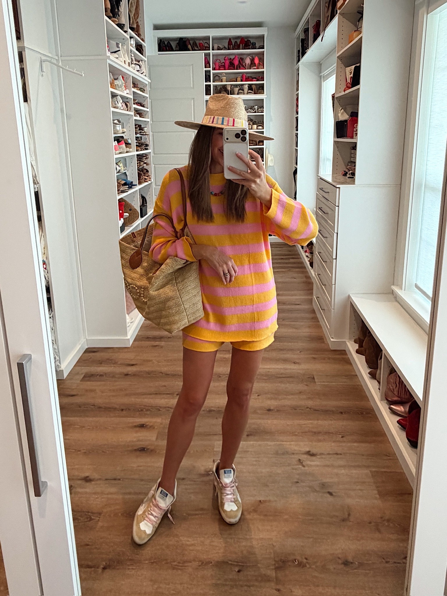 Spring rainy day ootd! In a small set, hat, necklace, sneakers and accessories- fits tts.

#LTKootd #LTKSeasonal #LTKmomlife