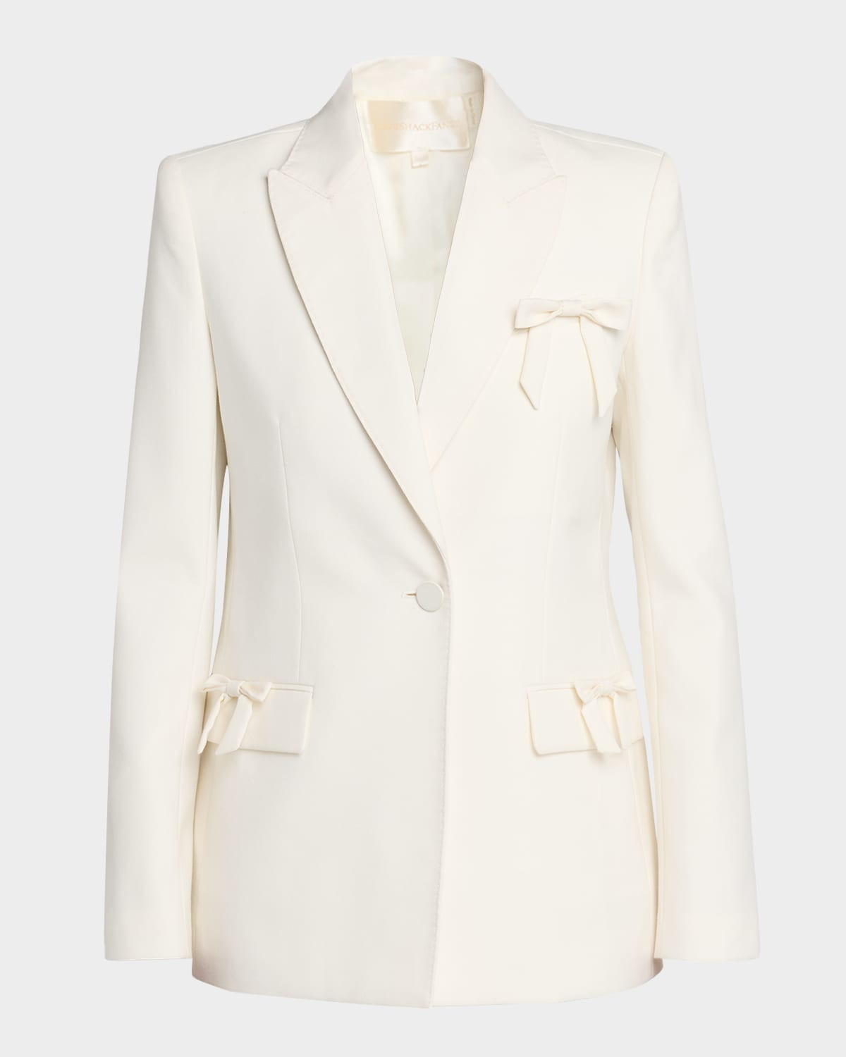 Shayne Wool-Blend Bow-Embellished Blazer | Neiman Marcus