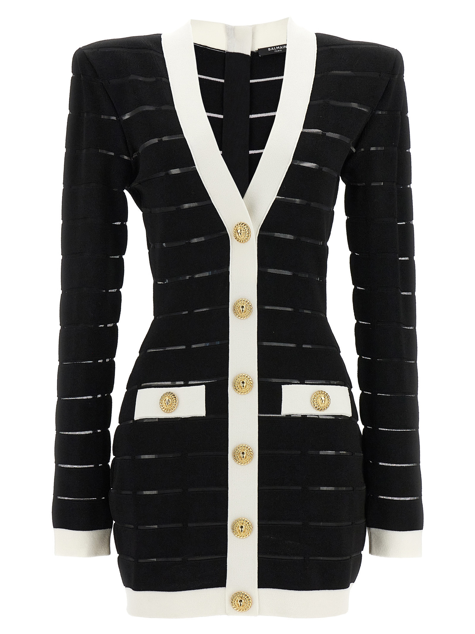 Balmain Two-tone knit dress White/black Viscose Polyester Polyamide - Women | Italist.com US