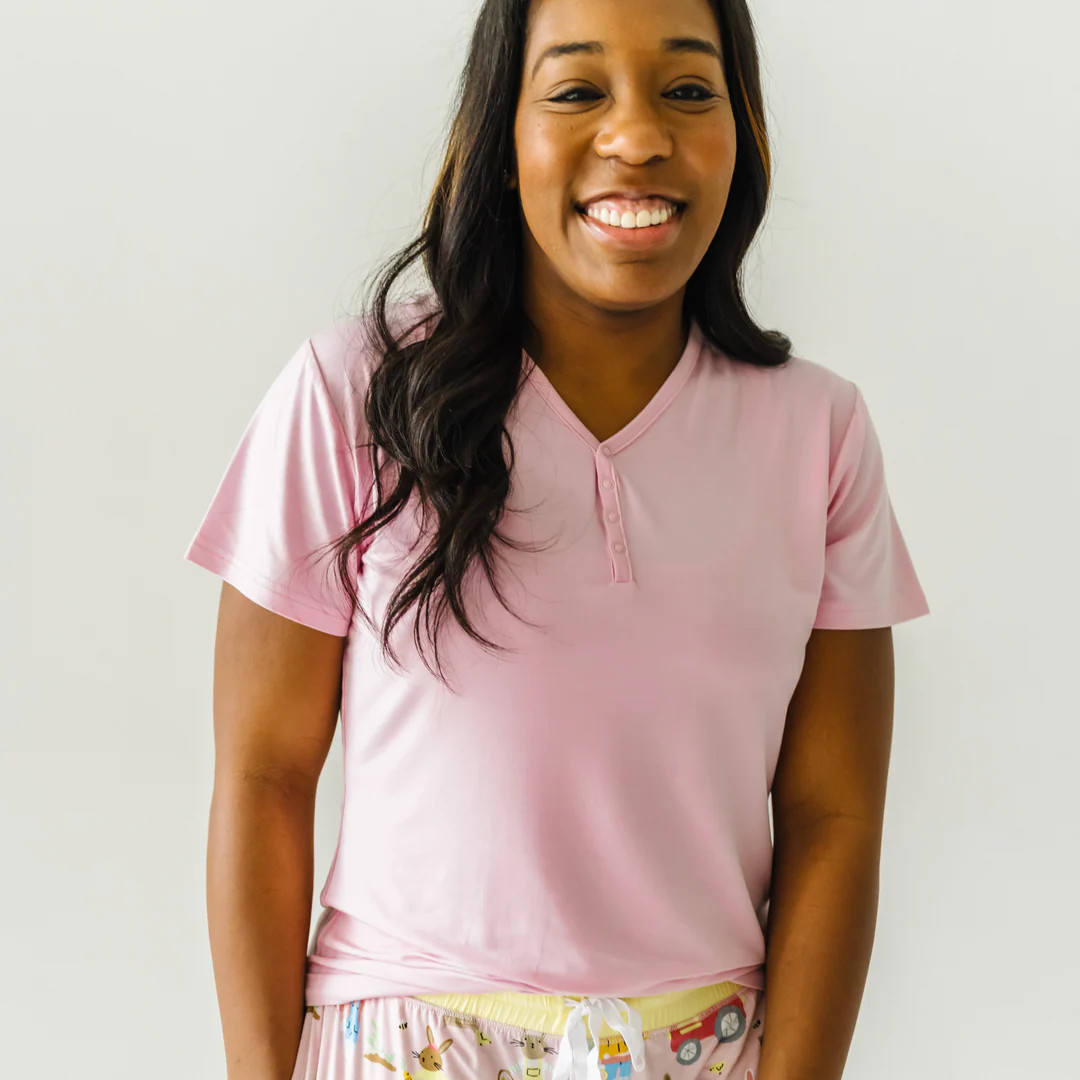Petal Women's Short Sleeve Bamboo Viscose Pajama Top | Little Sleepies
