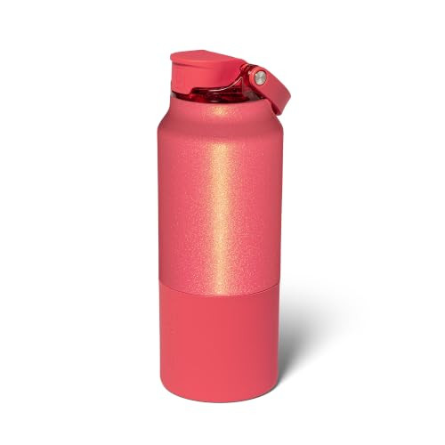 BrüMate Rise 35oz Water Bottle With 100% Leakproof Covered Silicone Straw | Insulated Stainless Steel Water Bottle With Removable Straw | Fast Flow | Soft Sip Silicone Spout | BPA-Free (Coral) | Amazon (US)