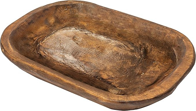 Decorative Bowl Home Decor Approx 10x14 Inch, Wooden Dough Bowl Decor, Wooden Bowl Decor Wood Din... | Amazon (US)