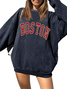 Langwyqu Women's Oversized Sweatshirt Los Angeles California Crewneck Long Sleeve Casual Loose Pu... | Amazon (US)