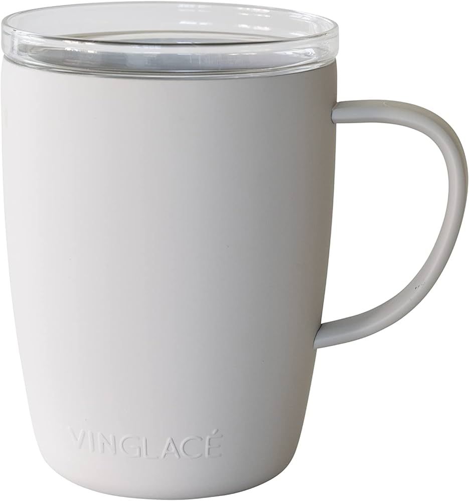 Vinglacé Stainless Steel Coffee Mug- Insulated Hot and Cold Beverage Cup with Glass Insert and L... | Amazon (US)
