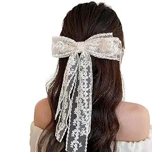 Lace Bow Hair Clips, Lace Hair Bows for Women Girls,Cute Hair Bow Alligator Hair Barrette Hair Ac... | Amazon (US)