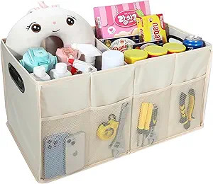 AOKJOY Car Trunk Organizer Car Storage Organizer Collapsible 2 Compartment with 4 mesh Poc... | Amazon (US)