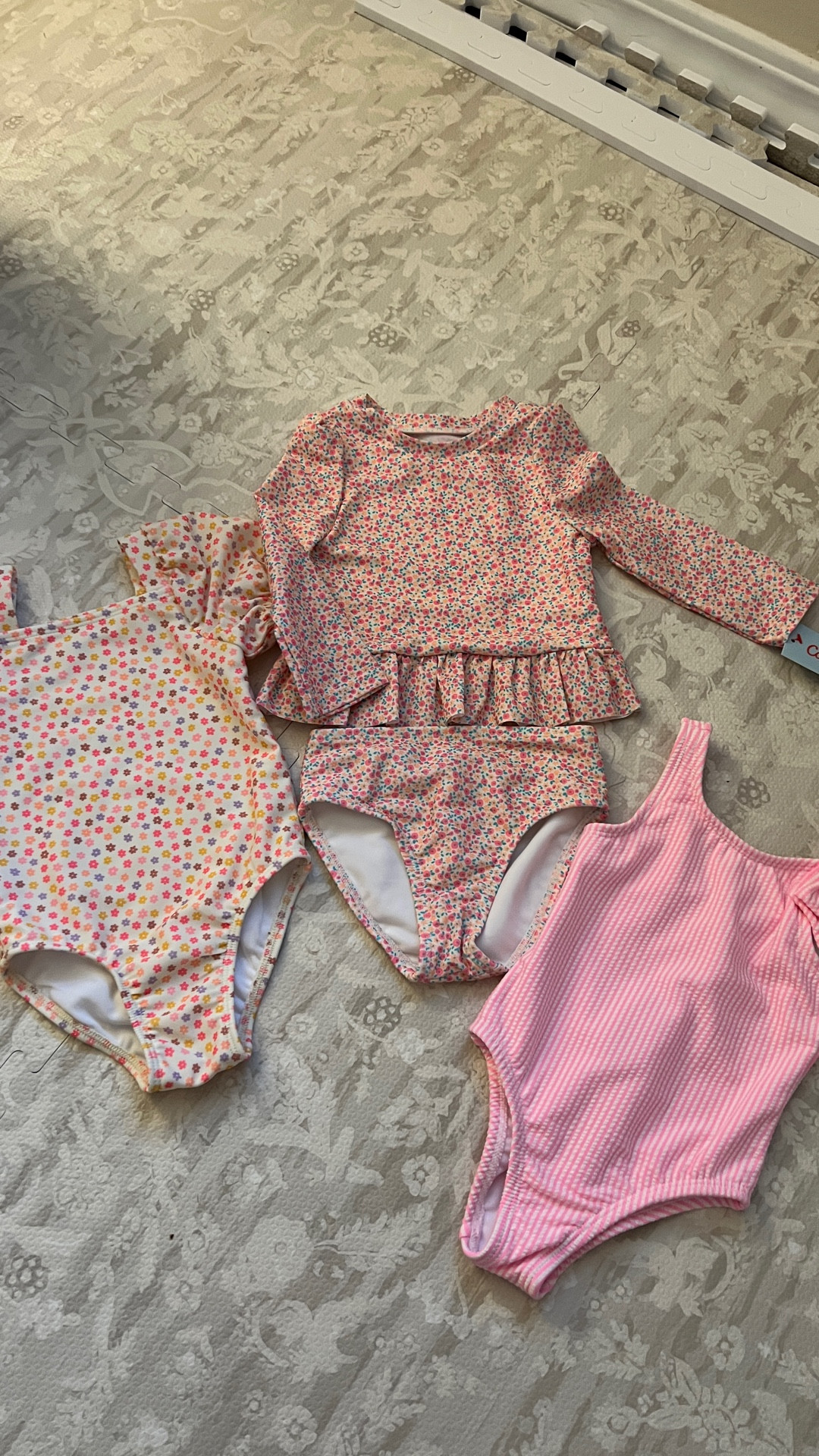 Summer isn’t over yet! Need a cute + budget friendly swim suit for your little one? These are the perfect fit. They print is beautiful and the fabric is soft, plus 2 of the suits  include UPF protection 

#LTKKids #LTKSeasonal #LTKBaby