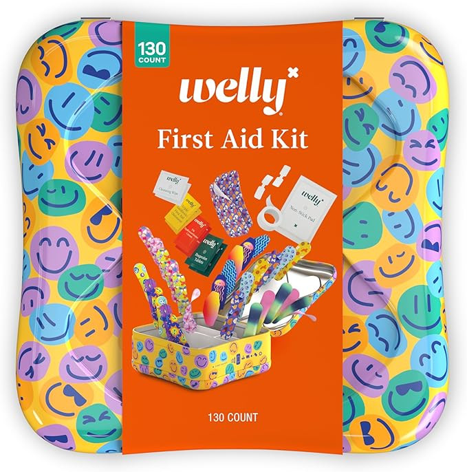 Welly First Aid Kit - Adhesive Flexible Fabric and Waterproof Bandages, Tape and Non-Stick Pads, ... | Amazon (US)