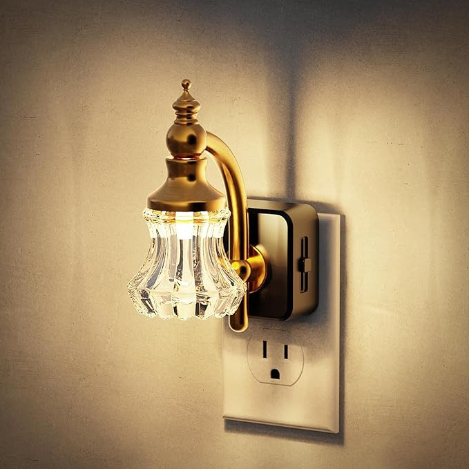 JandCase Night Light, Night Lights Plug into Wall, Glass Flower LED Nightlight, 0-100 LM Dimmable... | Amazon (US)