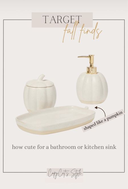Target Neutral Pumkin Soap Pump and Pumpkin Tray
So cute for near the bathroom or kitchen sink! 
Fall find, Halloween and thanksgiving finds

#LTKfindsunder50 #LTKhome #LTKSeasonal
