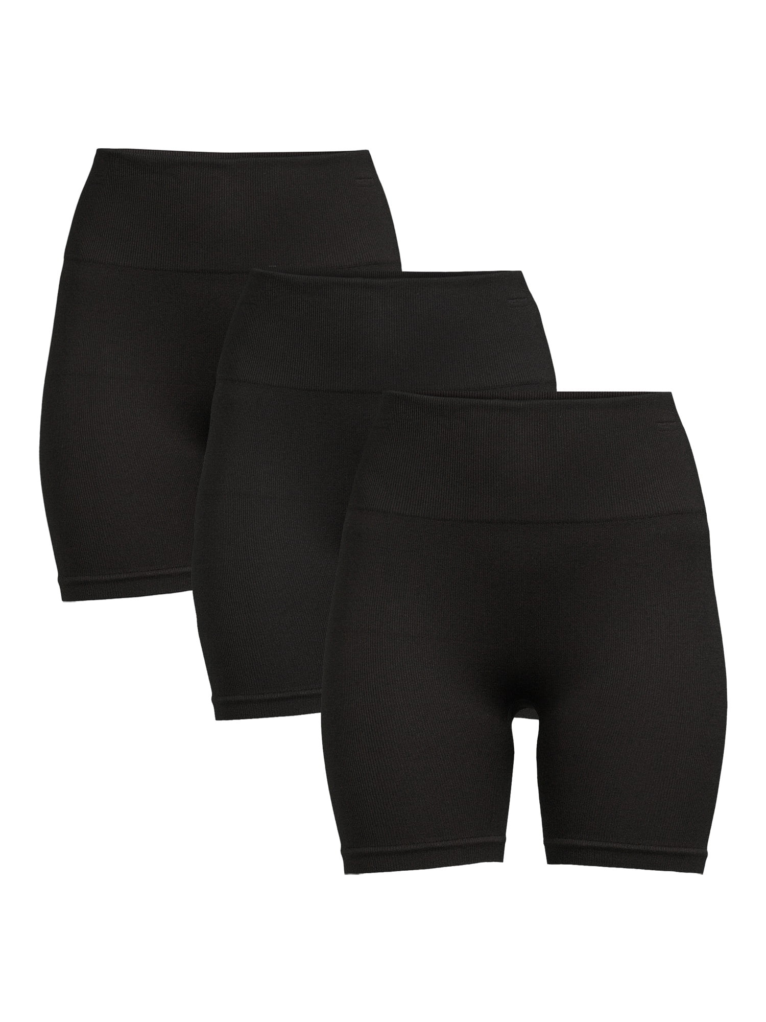 No Boundaries Juniors' Seamless Rib Bike Shorts, 3-Pack | Walmart (US)