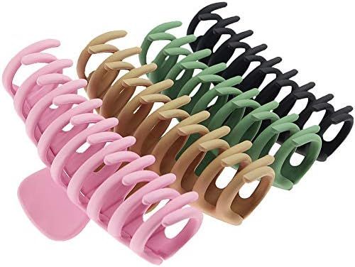 Amazon.com : TOCESS Big Hair Claw Clips 4 Inch Nonslip Large Claw Clip for Women and Girls Thin H... | Amazon (US)