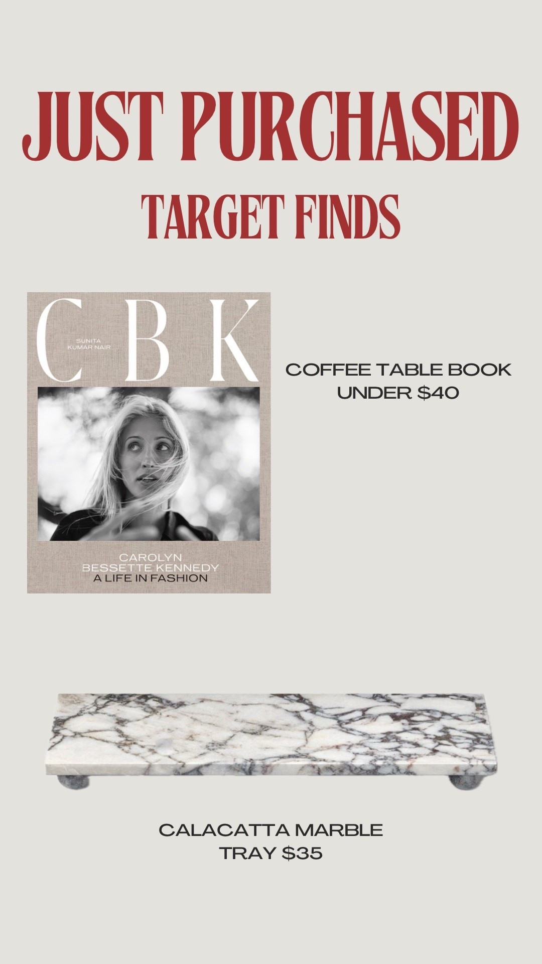 Just purchased from Target! Had my eye on this coffee table book that’s currently on sale and then this new released calacatta tray that’s selling fast! 

#LTKHome