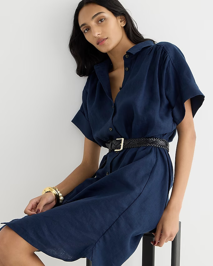 Relaxed-fit short-sleeve Baird McNutt Irish linen shirtdress | J. Crew US