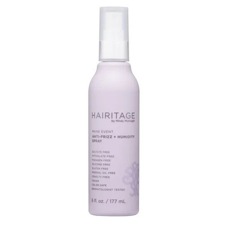 Hairitage Mane Event Anti-Frizz + Humidity + Heat Protectant Hair Spray, 6oz | Walmart (US)