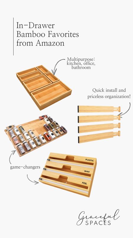 Bamboo drawer organizers from Amazon! Multi-purpose in different drawers but all SO helpful!

#homeorganizing #kitchendrawers #organizedkitchen

#LTKFindsUnder50 #LTKHome #LTKFamily