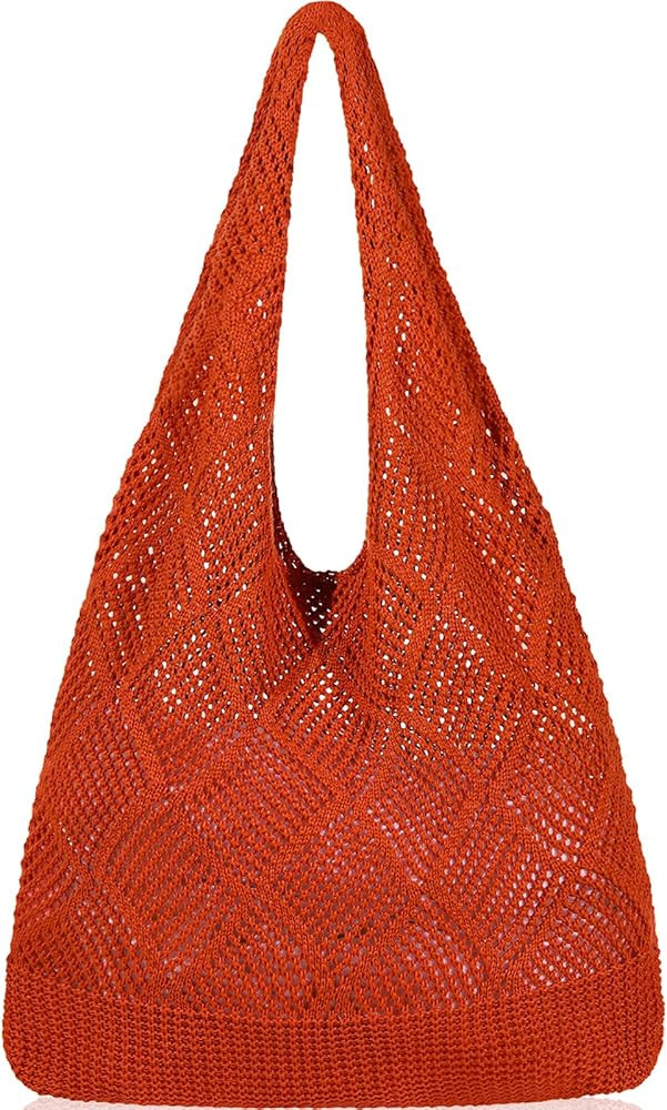 WantGor Crochet Bags, Beach Mesh Tote Bag Womens Shoulder Shopping Handbag Casual Travel Totes Ba... | Amazon (US)