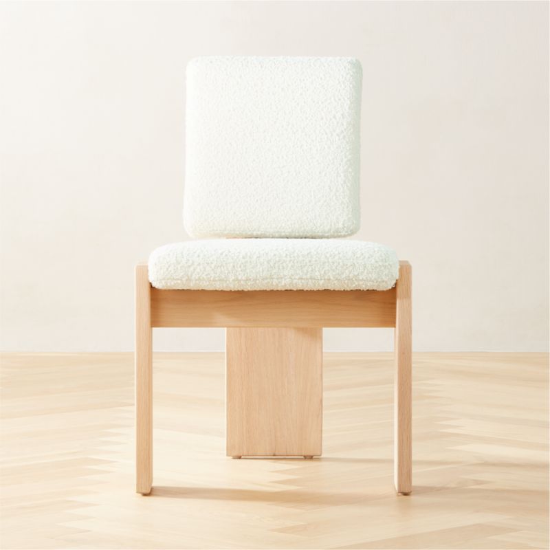 Mats Modern White Boucle Three-Legged Chair + Reviews | CB2 | CB2