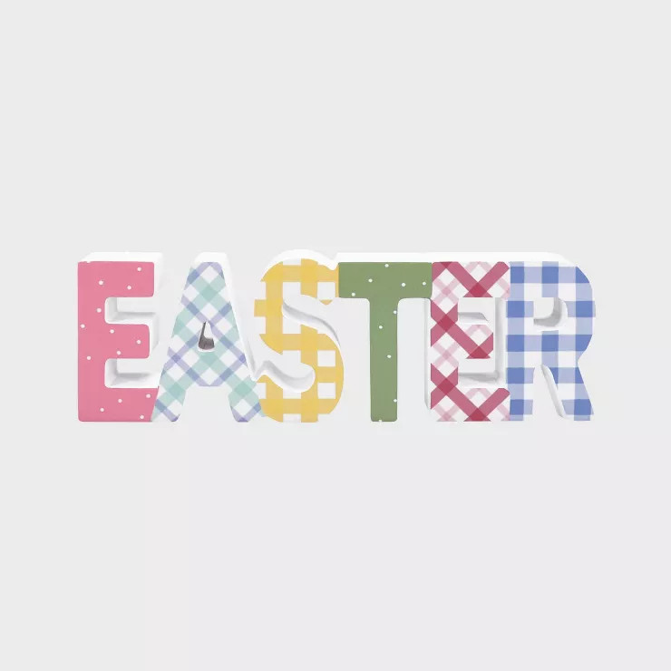 Wooden Block Letter 'Easter' Free Standing Tabletop Sign - Spritz™ | Target