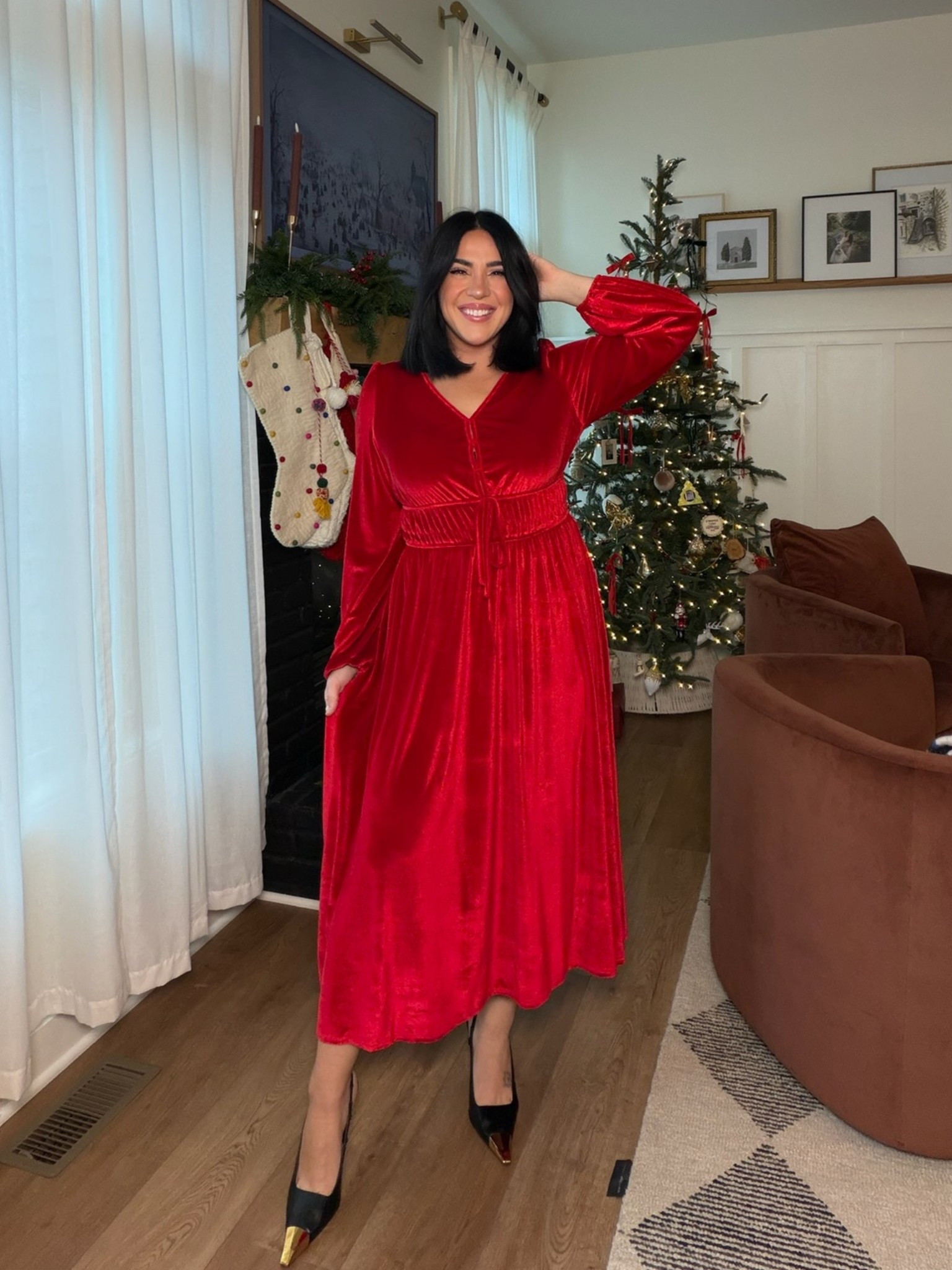 Red velvet holiday dress, Christmas dress, Christmas party dress, holiday outfit, mom style! Size L, modest Amazon dress.

#LTKSeasonal #LTKHoliday #LTKMidsize