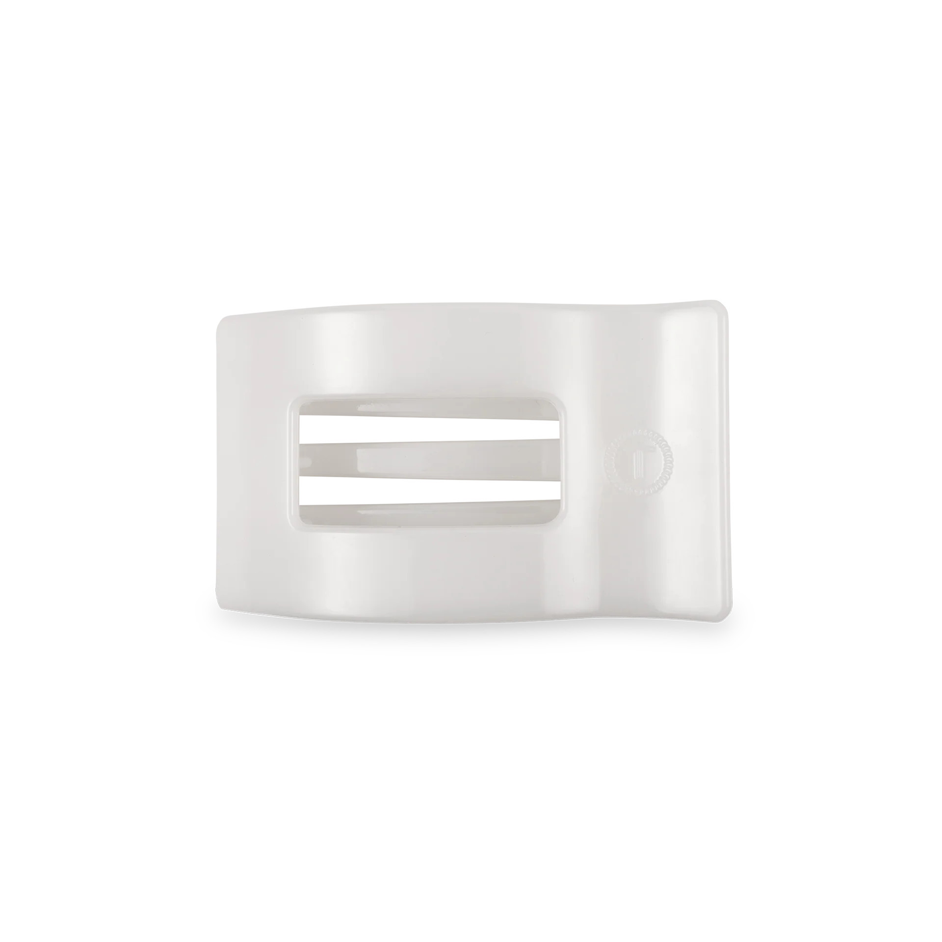 Coconut White Small Flat Rectangle Hair Clip | TELETIES