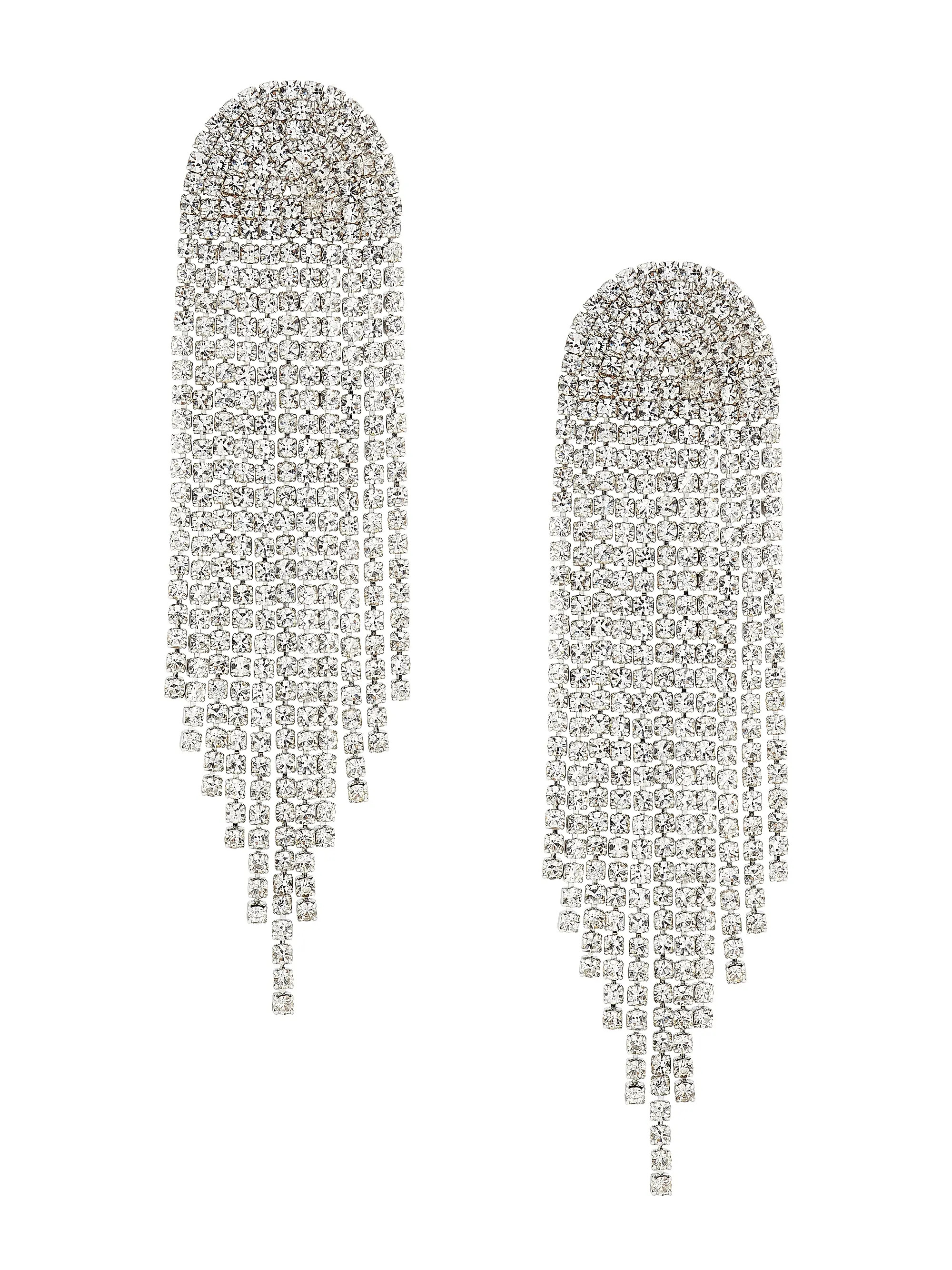 Rhodium-Plated & Glass Crystal Waterfall Earrings | Saks Fifth Avenue