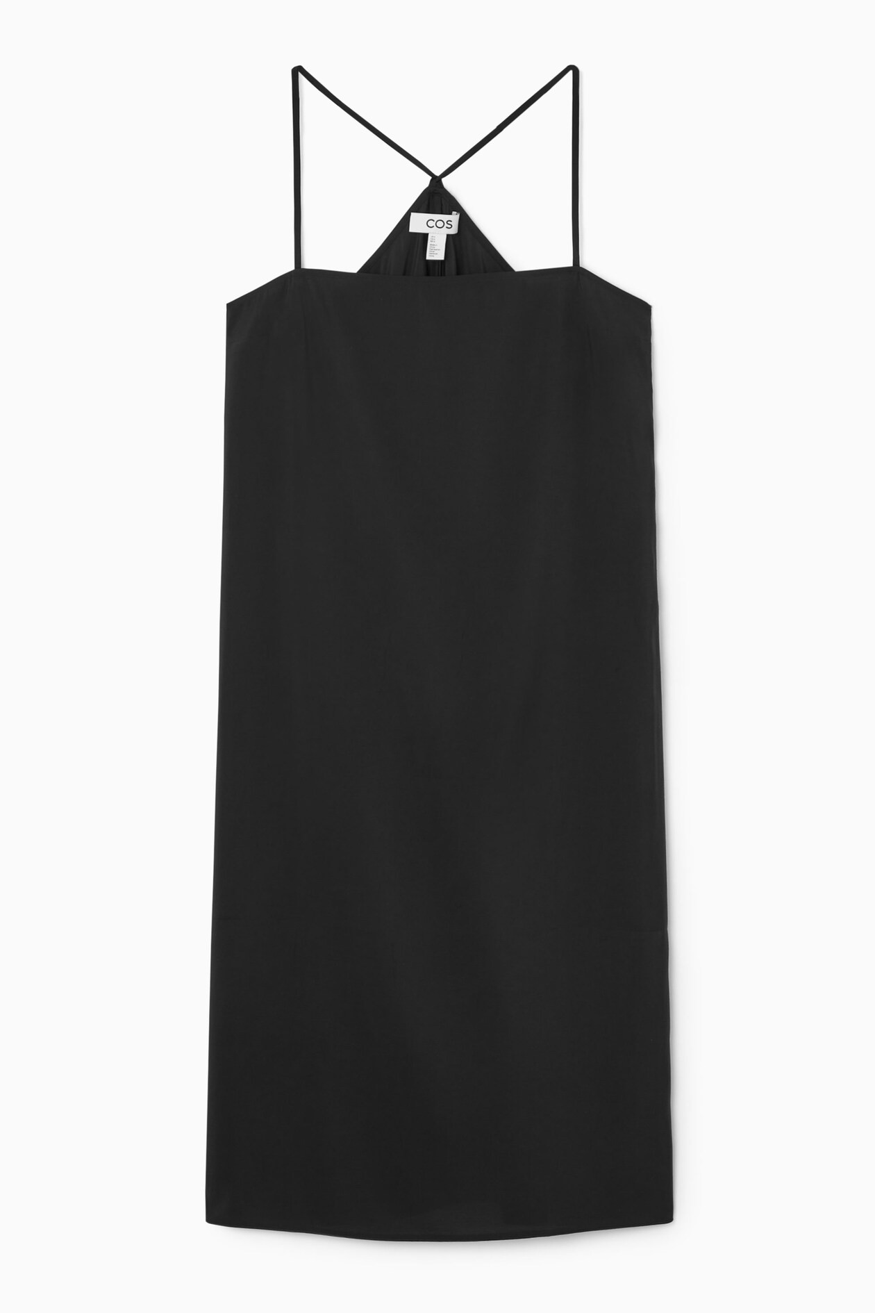 DRAWSTRING MIDI SLIP DRESS - BLACK | COS (EU)