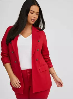 Ponte Double Breasted Relaxed Blazer | Torrid (US & Canada)