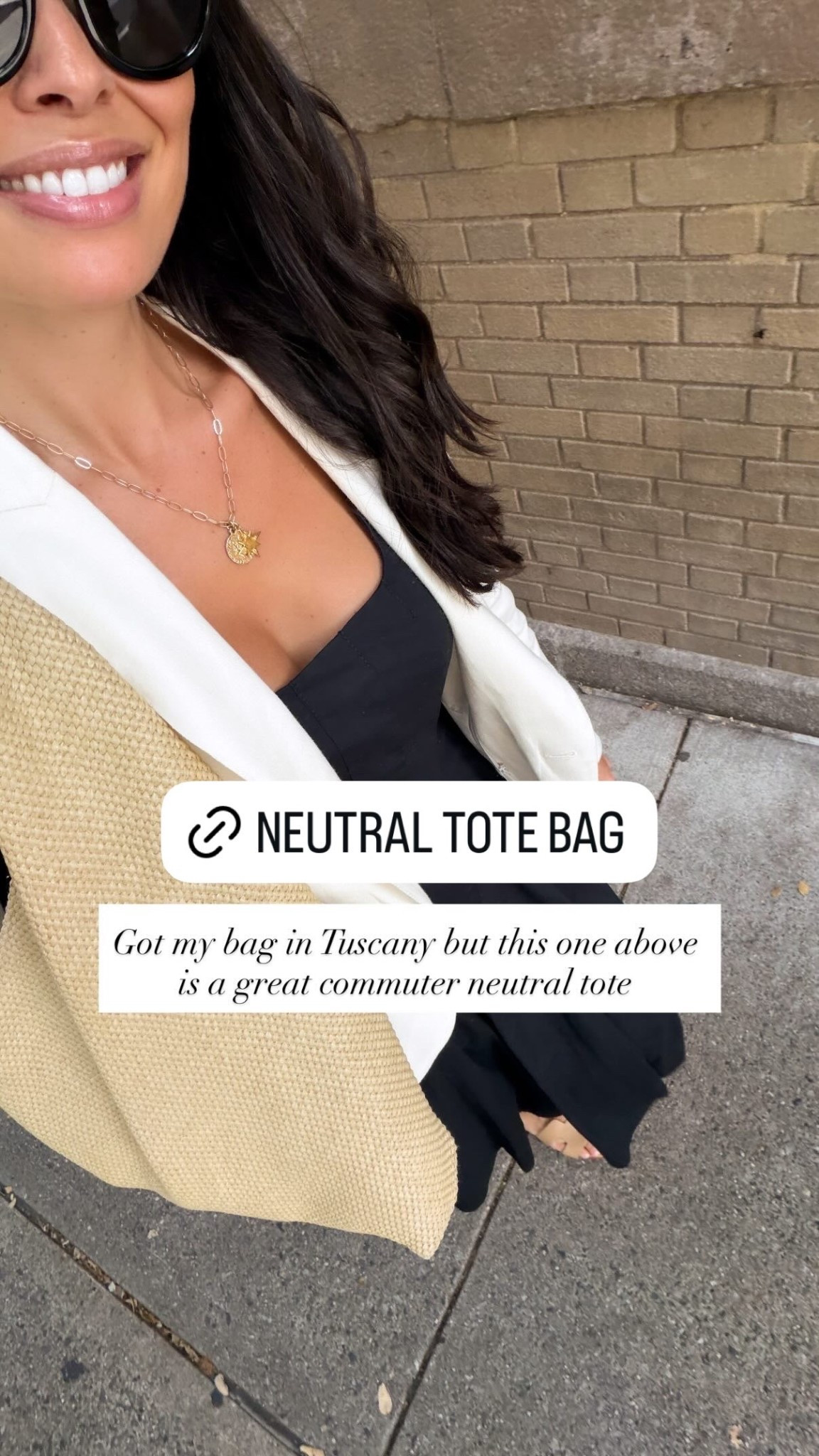 Easy neutral tote bag - running around the city in an old Veronica Beard linen blazer and Staud dress! Fall outfit.

#LTKootd #LTKstorytime #LTKWorkwear